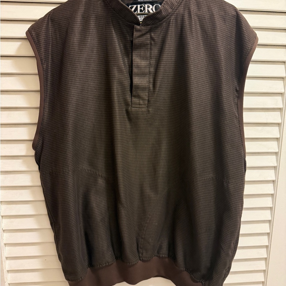 Men's Brown Microsuede Sleeveless Vest